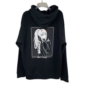 Hello Sempai Zero Two Darling In The Franxx Black Hoodie Men's M